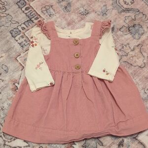 GAP Baby Pink Corduroy Dress And Matching Onsie